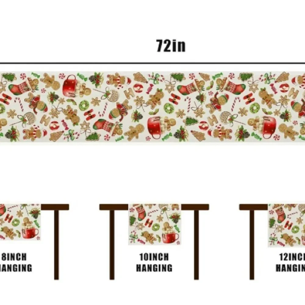 Festive Gingerbread Decorations and Supplies for Home Table-13×72’